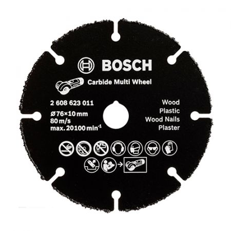 Отрезной круг Bosch Carbide Multi Wheel, по дереву, твердосплавный, универсальный, 76 мм