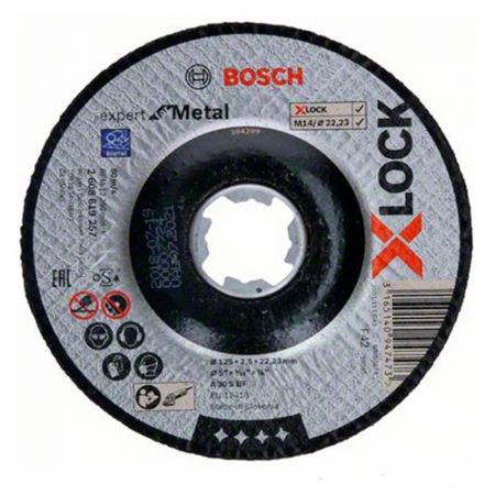 Отрезной круг BOSCH X-LOCK Expert for Metal, по металлу, вогнутый, 125 мм