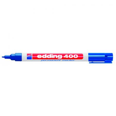 Перманентный маркер Edding 400, круглый наконечник, 1 мм, синий
