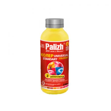 Колеровочная паста PALIZH №02, золотисто-желтая, 0,1 л
